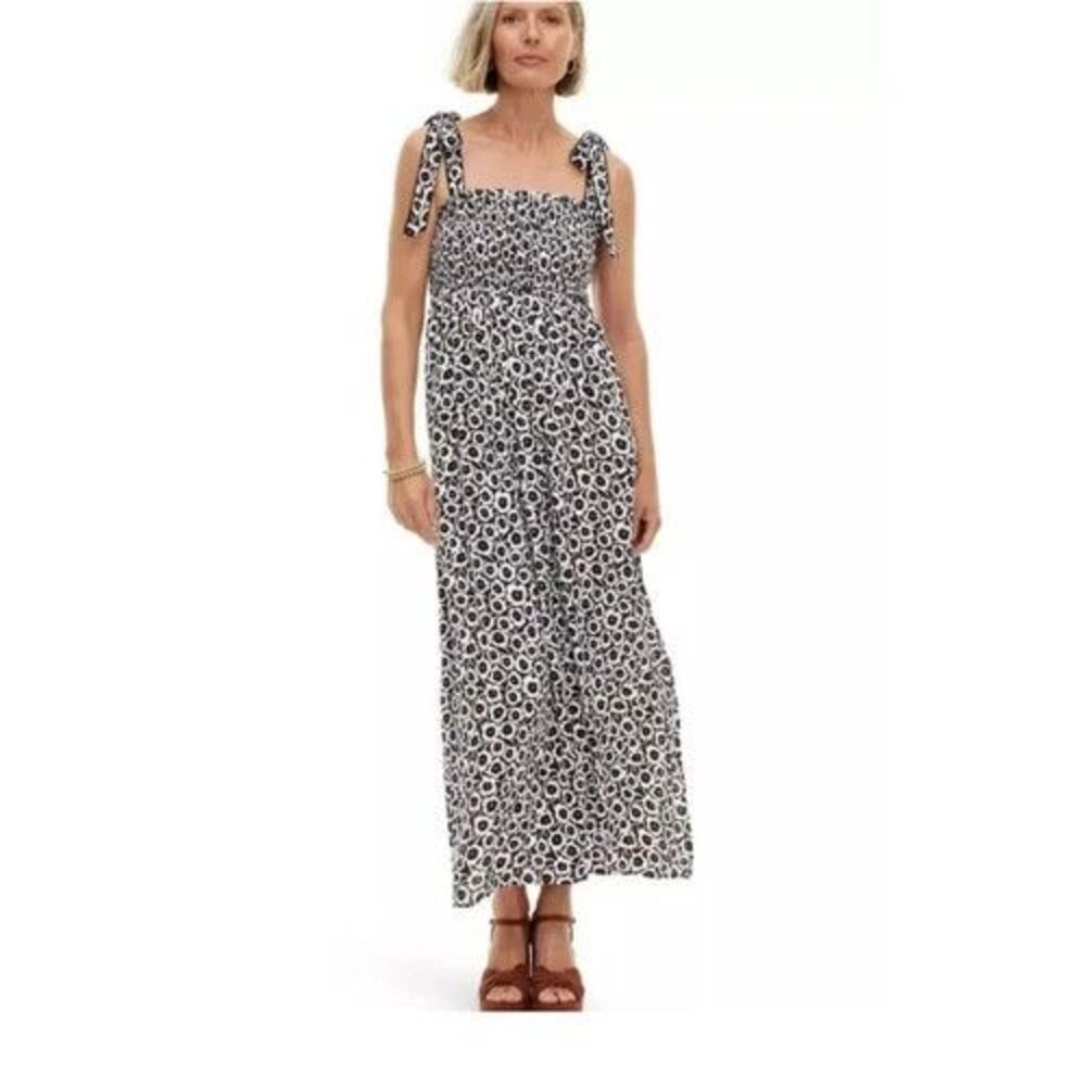 Diane von Furstenberg x Target Tie Strap Smocked Poppy Print Maxi Dress Size XL
